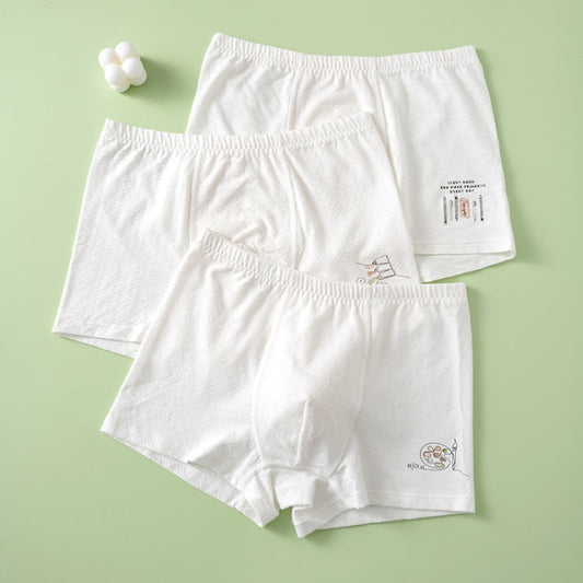 3pcs /Pack Boys Cotton Underwear Flat Angle Solid Color Short Panties Children Four-Corner Panties My Store