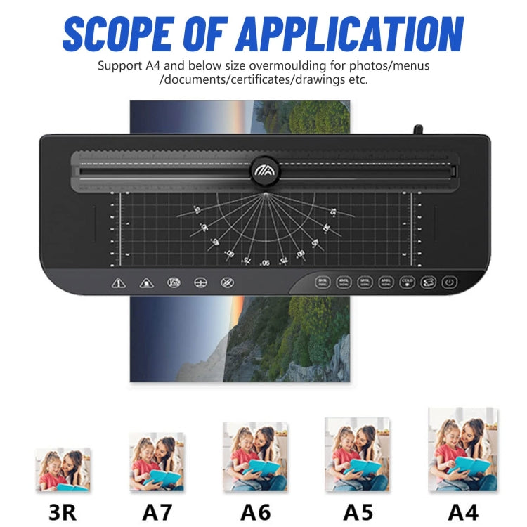 FN338 A4/A5/A6 Photo Laminator With 4 Levels Of Thickness Optional Preheating Alarm