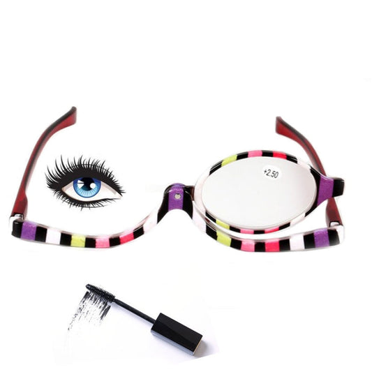 Makeup Presbyopic Glasses Multicolored Rotatable Magnifying Glass Single Piece Reading Glass, Degree: