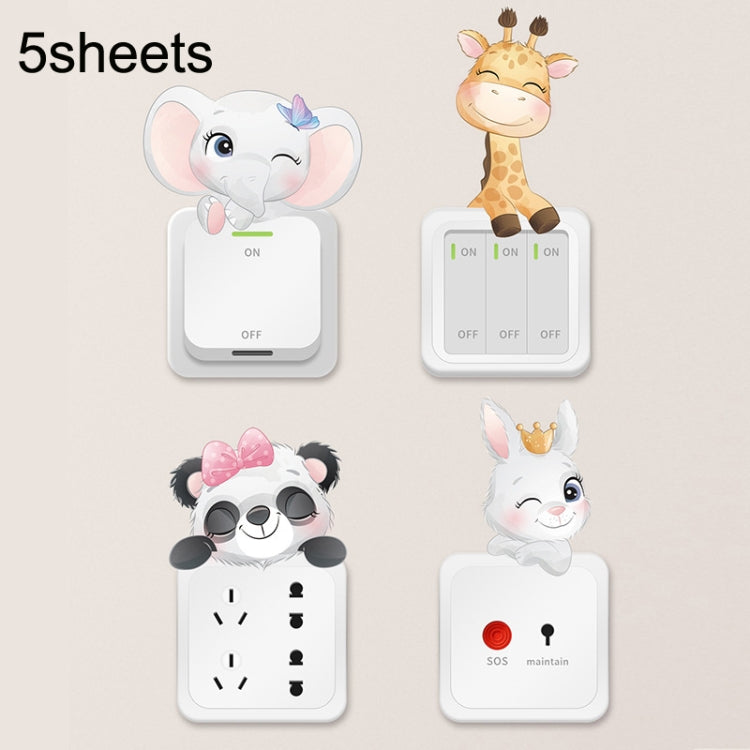 5sheets Cartoon Animal Switch Sticker Children Room Decoration My Store