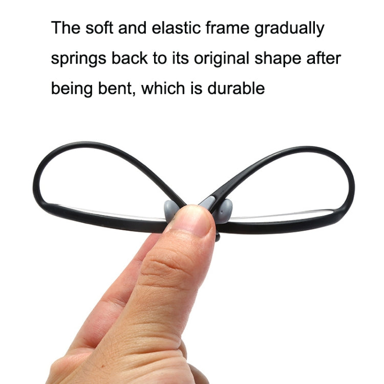 Portable Magnifying Glass Presbyopic Glasses Silicone Anti-Blue Light Reading Glasses, Degree: Reluova