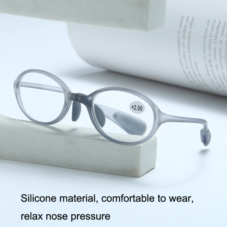 Portable Magnifying Glass Presbyopic Glasses Silicone Anti-Blue Light Reading Glasses, Degree: Reluova