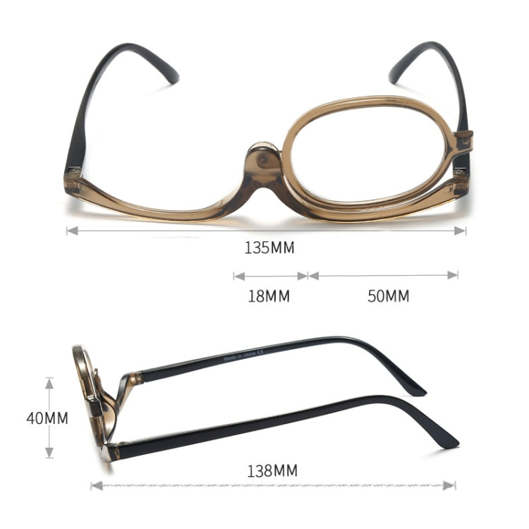 Makeup Presbyopic Glasses Monolithic Reading Glass Magnifying Glass, Degree: Reluova