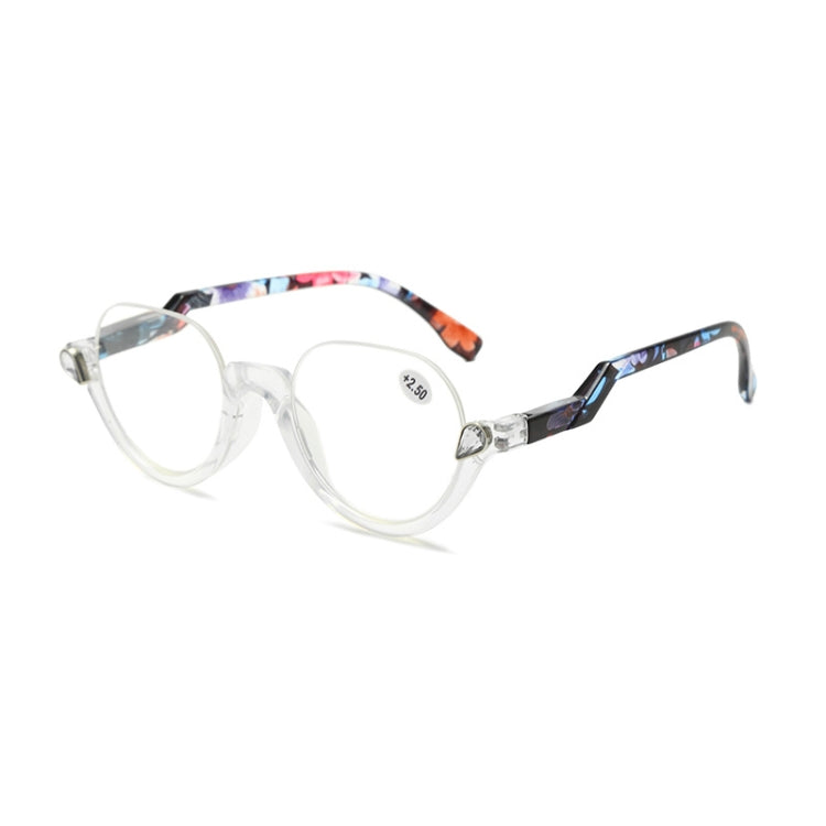 Diamond Studded Cat Eye Presbyopic Glasses Half-frame Fish-filament Glasses Unisex, Degree:, Series 1 Reluova