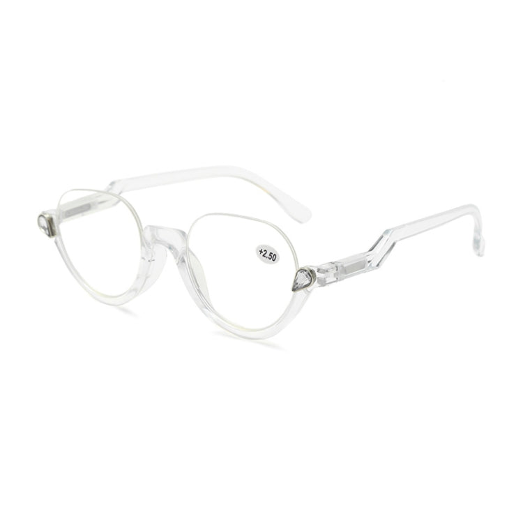 Diamond Studded Cat Eye Presbyopic Glasses Half-frame Fish-filament Glasses Unisex, Degree:, Series 1 Reluova