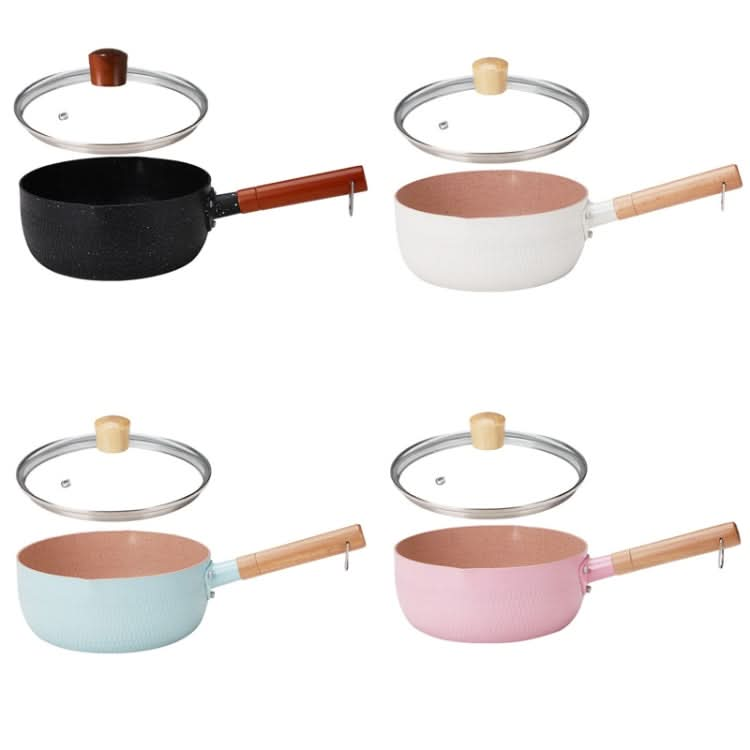 22cm With Cover Boil Instant Noodles Non-Stick Pan Baby Food Supplement Pan Maifan Stone Small Milk Pot-Reluova