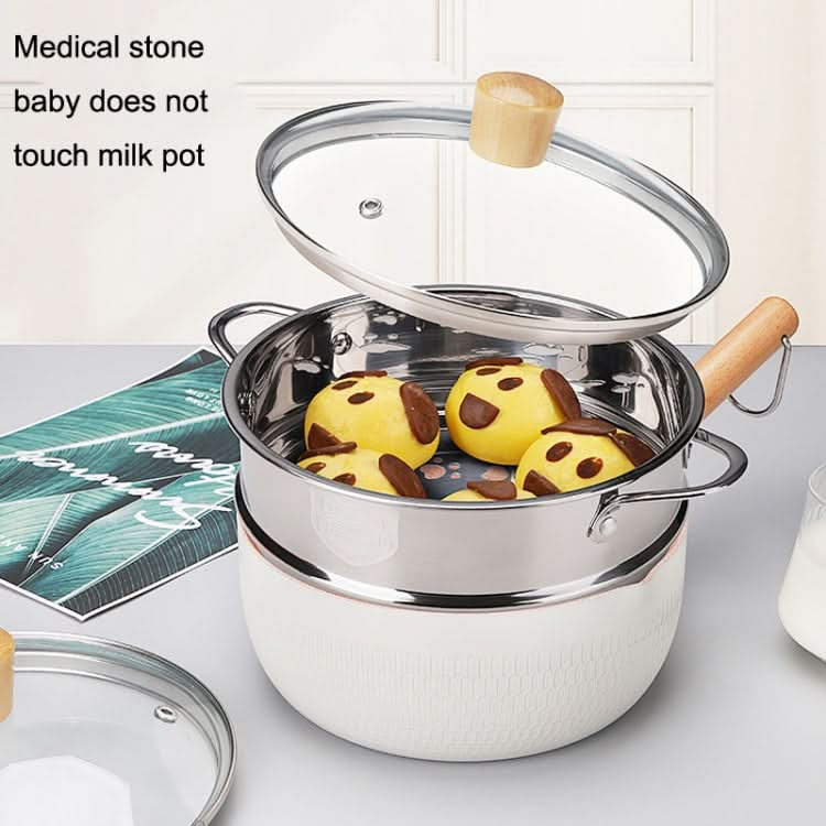 22cm With Cover Boil Instant Noodles Non-Stick Pan Baby Food Supplement Pan Maifan Stone Small Milk Pot-Reluova