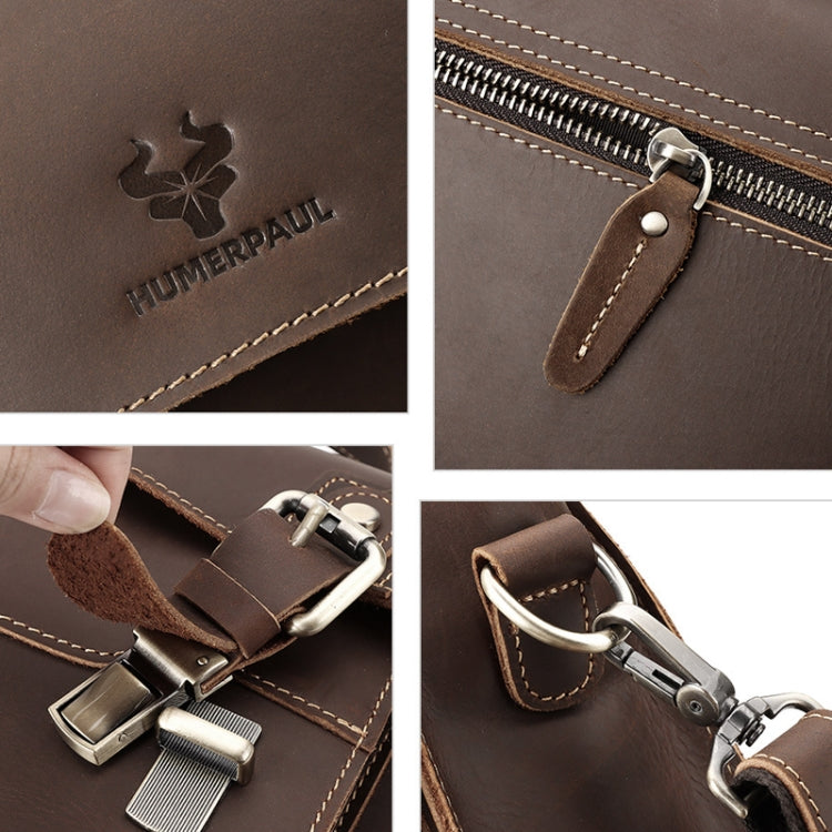 HUMERPAUL Leather Crossbody Bag Men Retro Shoulder Bag Commuter Men Small Square Bag My Store