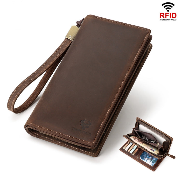 HUMERPAUL RFID Large Capacity Leather Wallet Long Men Pump Mobile Phone My Store