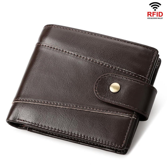 HUMERPAUL RFID Anti-magnetic Cox Purse Multi-card Card Bag Short Men Wallet My Store