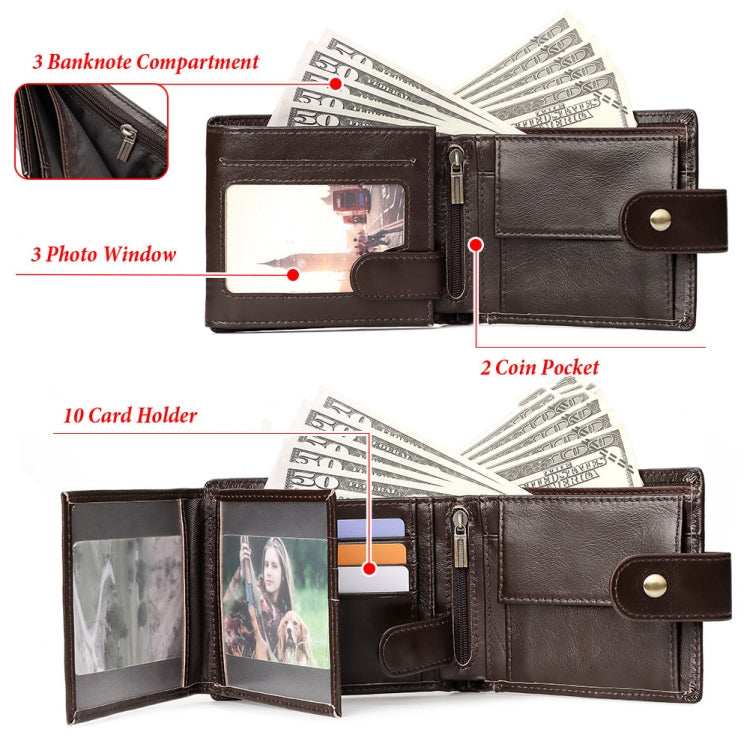 HUMERPAUL RFID Anti-magnetic Cox Purse Multi-card Card Bag Short Men Wallet My Store