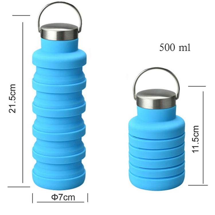 500ml Outdoor Sports Silicone Telescopic Cup Portable Foldable Travel Water Kettle Reluova