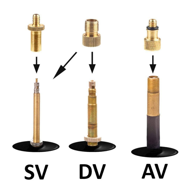 SV/AV/DV Bicycle Valve Adapter Set Bike Ball Pump Accessories Reluova