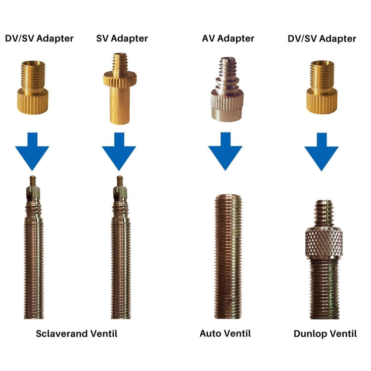 SV/AV/DV Bicycle Valve Adapter Set Bike Ball Pump Accessories Reluova