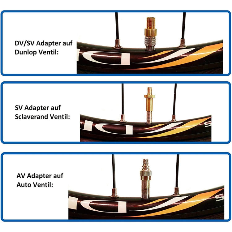 SV/AV/DV Bicycle Valve Adapter Set Bike Ball Pump Accessories Reluova