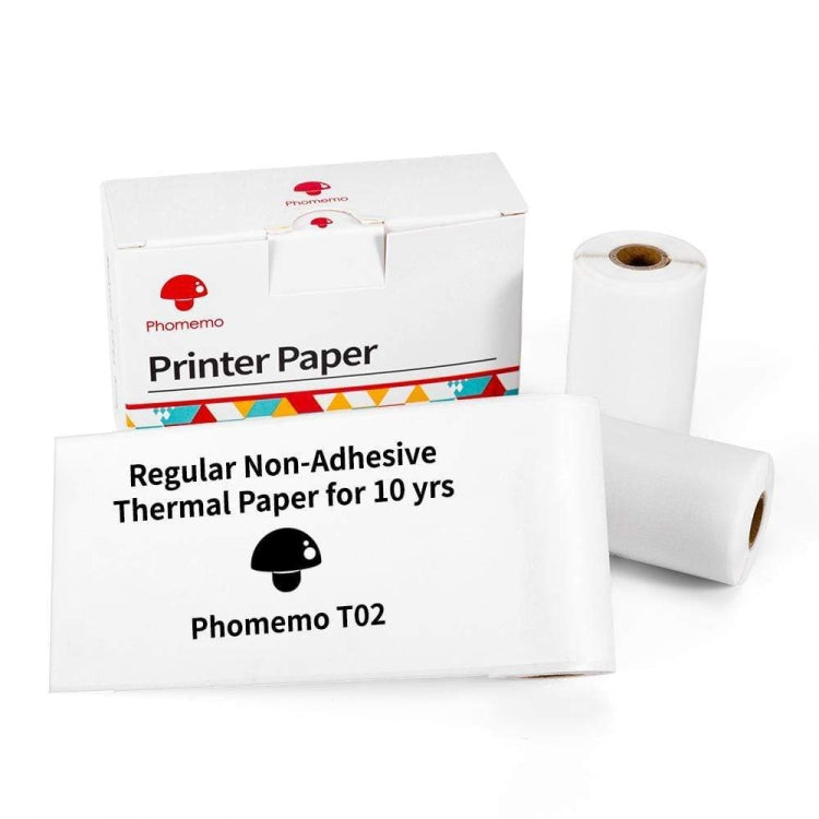 For Phomemo T02 3rolls Bluetooth Printer Thermal Paper Label Paper