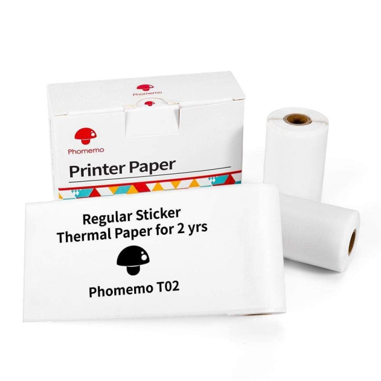 For Phomemo T02 3rolls Bluetooth Printer Thermal Paper Label Paper