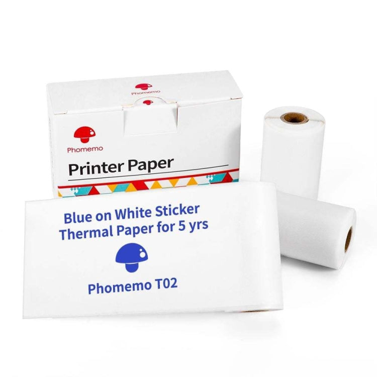 For Phomemo T02 3rolls Bluetooth Printer Thermal Paper Label Paper Reluova