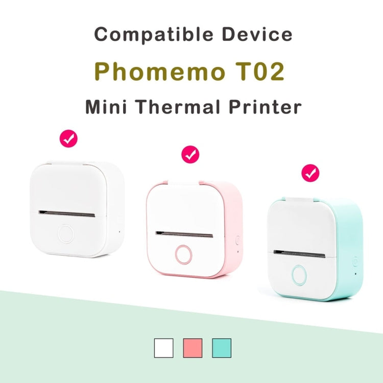 For Phomemo T02 3rolls Bluetooth Printer Thermal Paper Label Paper