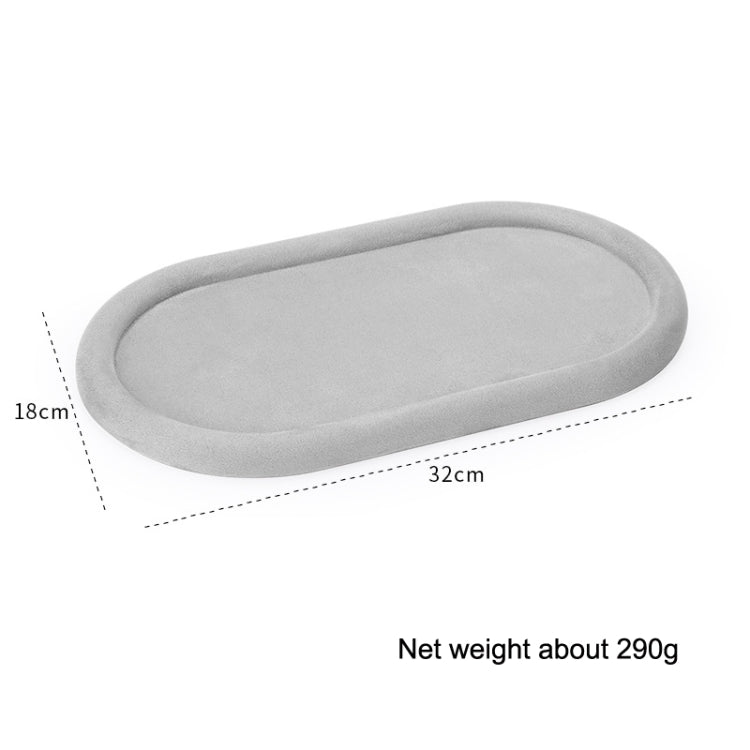 32x18x1.8cm Jewelry Tray Ring Velvet Leather Oval Empty Plate Earrings Necklace Jewelry Display Plate My Store