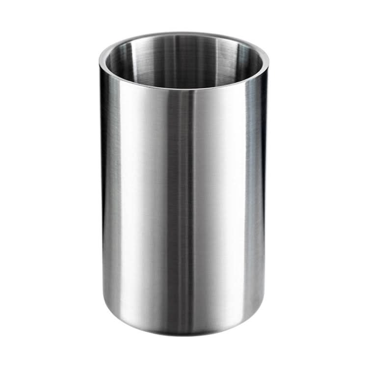 Large Capacity Thickened Stainless Steel Round Ice Bucket Bar Double-Layer Champagne Beer Barrel Reluova