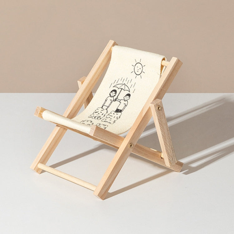 Wooden Craft Mini Desktop Ornament Photography Toys Beach Chair Phone Holder My Store