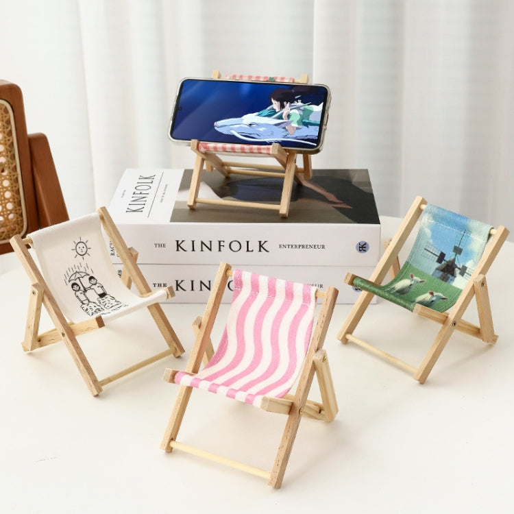 Wooden Craft Mini Desktop Ornament Photography Toys Beach Chair Phone Holder My Store