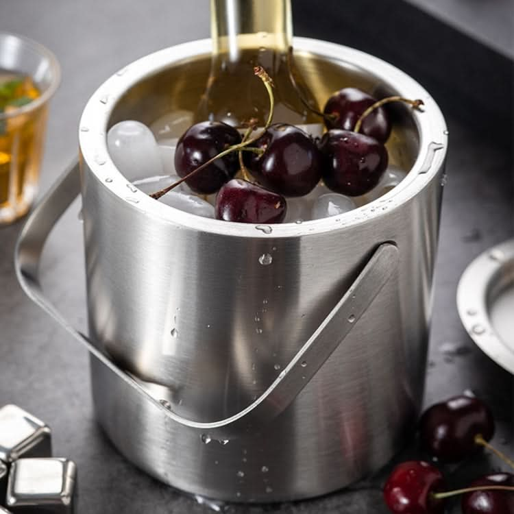 Double-Layer Portable Stainless Steel Ice Bucket Bar Champagne Beer Barrel Reluova