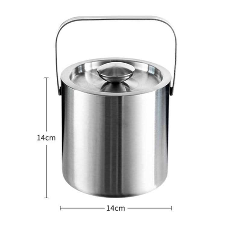 Double-Layer Portable Stainless Steel Ice Bucket Bar Champagne Beer Barrel Reluova