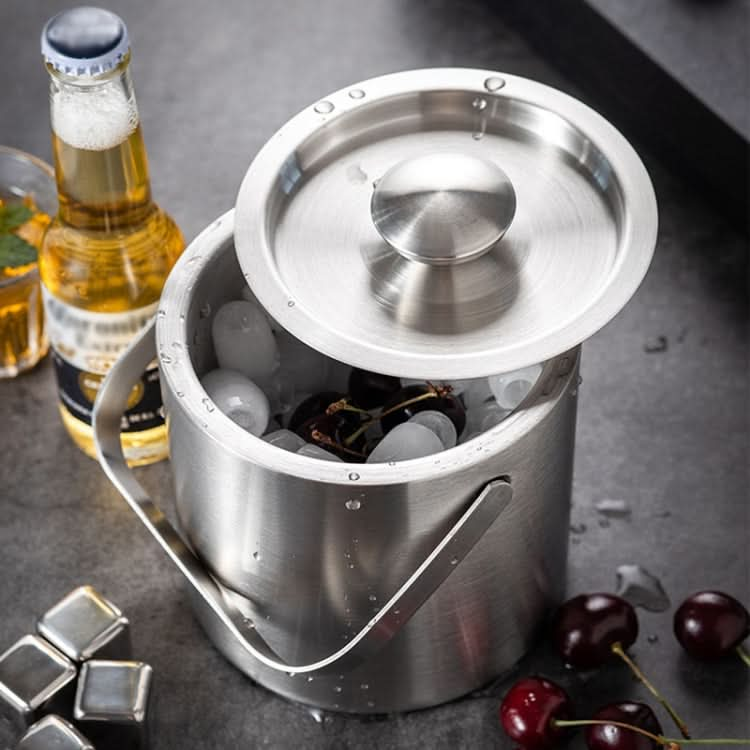 Double-Layer Portable Stainless Steel Ice Bucket Bar Champagne Beer Barrel Reluova