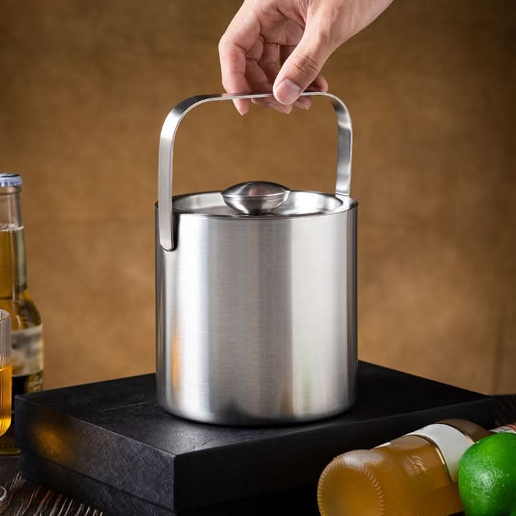 Double-Layer Portable Stainless Steel Ice Bucket Bar Champagne Beer Barrel Reluova