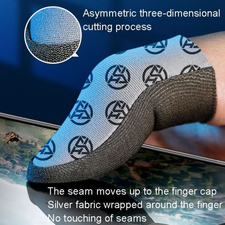 1pair Gaming Super Conductive Silver Cloth Chicken Game Finger Cover Touch Screen Anti-slip Sweatproof Hand Game Finger Gloves