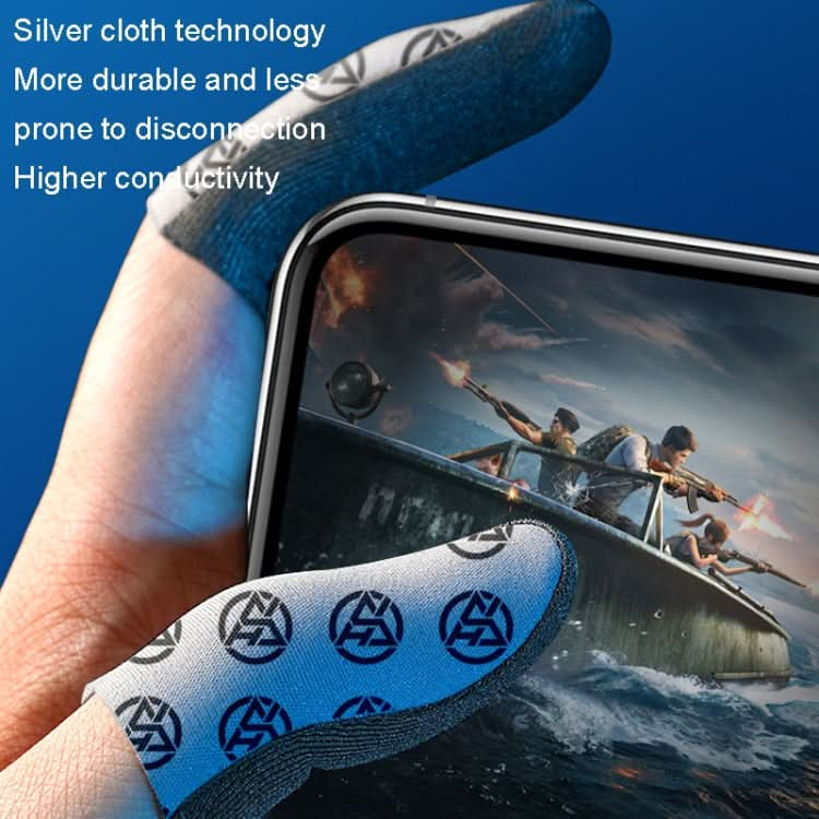 1pair Gaming Super Conductive Silver Cloth Chicken Game Finger Cover Touch Screen Anti-slip Sweatproof Hand Game Finger Gloves