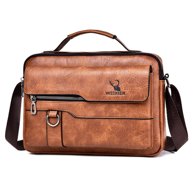 WEIXIER Men Shoulder Bag Retro Leather Laptop Business Casual Bag Reluova