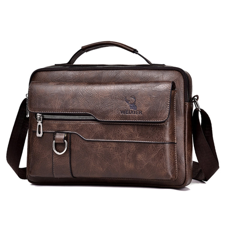 WEIXIER Men Shoulder Bag Retro Leather Laptop Business Casual Bag Reluova