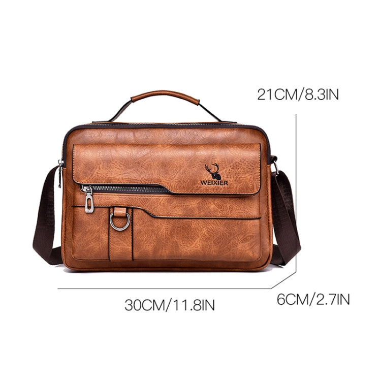 WEIXIER Men Shoulder Bag Retro Leather Laptop Business Casual Bag Reluova