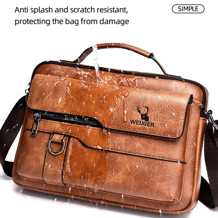 WEIXIER Men Shoulder Bag Retro Leather Laptop Business Casual Bag Reluova