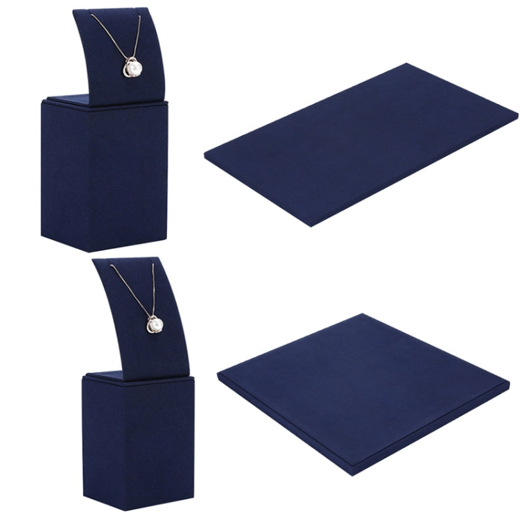 Jewelry Display Props Blue Microfiber Window Necklace Earring Ring Stand My Store