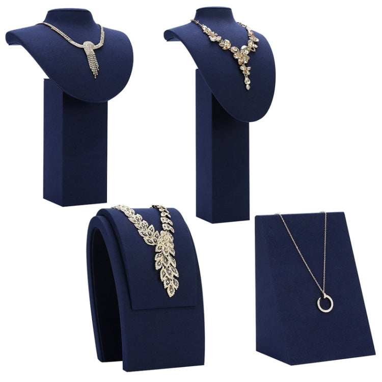 Jewelry Display Props Blue Microfiber Window Necklace Earring Ring Stand My Store