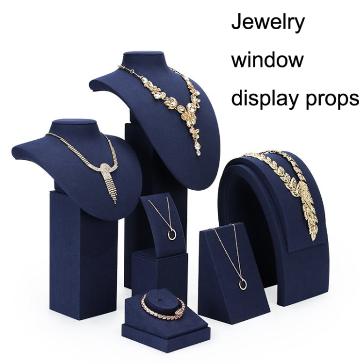 Jewelry Display Props Blue Microfiber Window Necklace Earring Ring Stand My Store