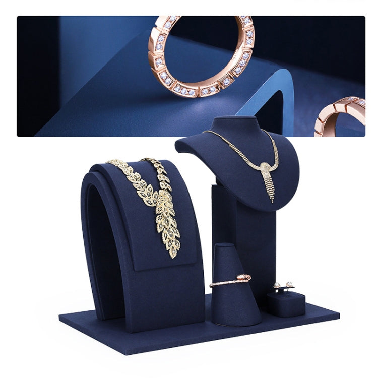 Jewelry Display Props Blue Microfiber Window Necklace Earring Ring Stand My Store