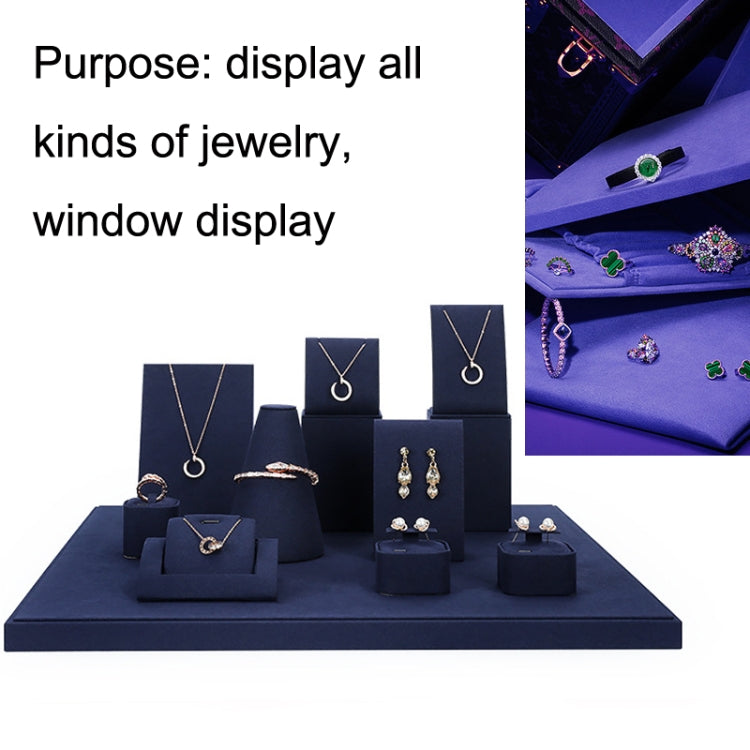 Jewelry Display Props Blue Microfiber Window Necklace Earring Ring Stand My Store