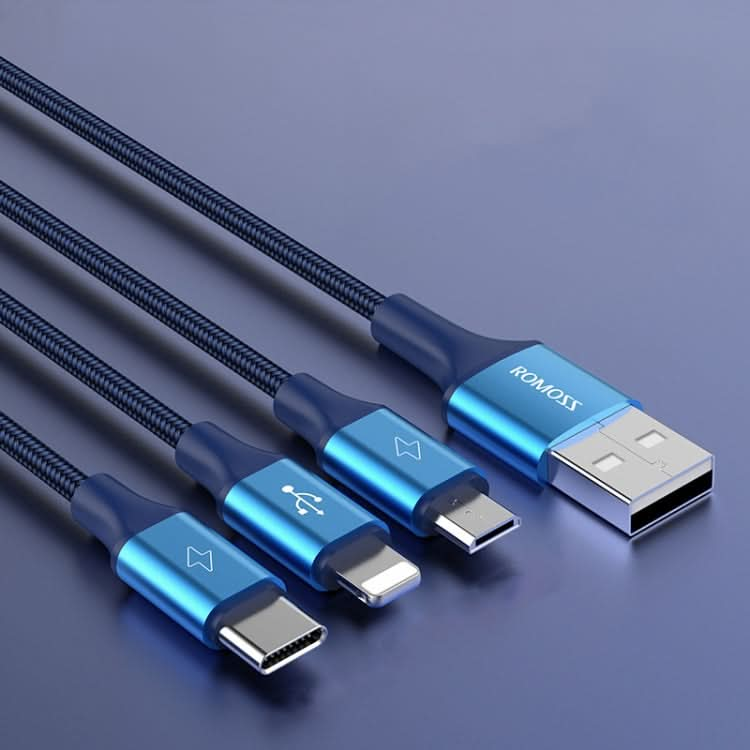 ROMOSS CB25 3 In 1 3.5A  8 Pin + Micro USB + Type C/USB-C Cable