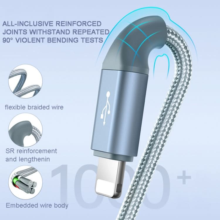 ROMOSS CB25 3 In 1 3.5A  8 Pin + Micro USB + Type C/USB-C Cable