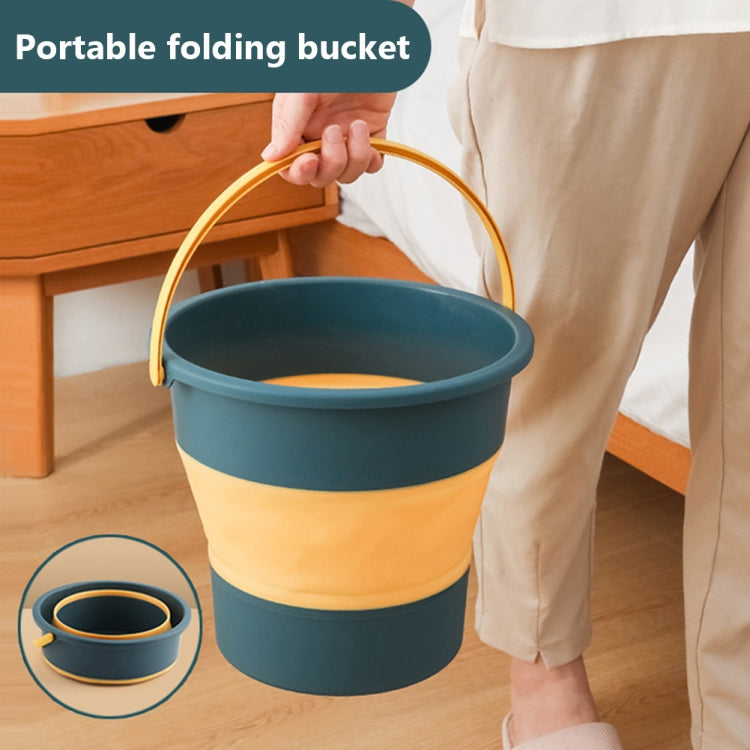 Small 5L Folding Thickened Portable Plastic Bucket Outdoor Fishing Barrel Car Travel Wash Barrel Reluova