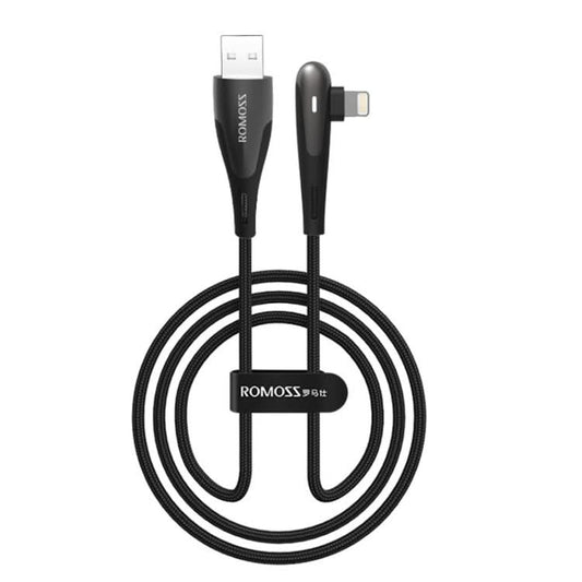 ROMOSS CB12C USB To 8 Pin Elbow With Light 2.4A Fast Charge Data Cable