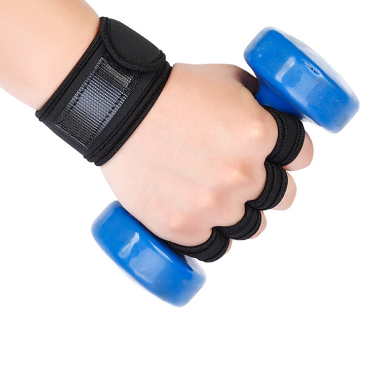 Weightlifting Dumbbell Horizontal Bar Anti-cocoon Anti-slip Wrist Fitness Four-finger Gloves Reluova