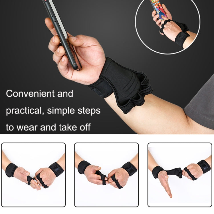 Weightlifting Dumbbell Horizontal Bar Anti-cocoon Anti-slip Wrist Fitness Four-finger Gloves