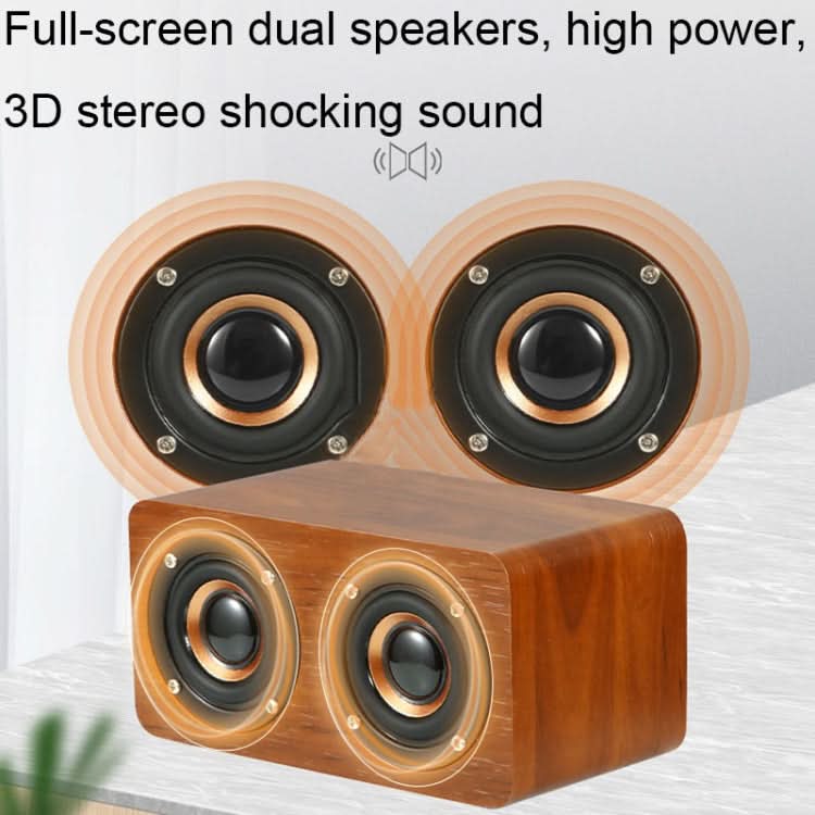 Wooden Retro 3D Stereo Audio Bluetooth Speaker Subwoofer Desktop Audio