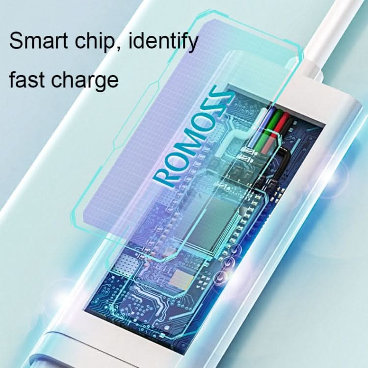 ROMOSS CB251N 66W 8 Pin + USB-C/Type-C + Micro USB 3 In 1 Charging Data Cable